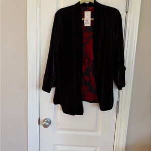 Elegant Black Velvet Women's Jacket